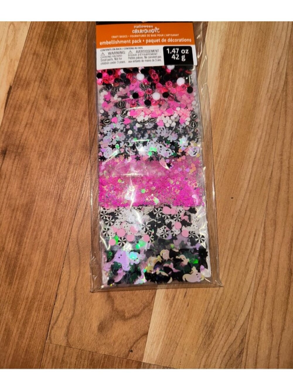 Halloween Embellishment Pack With Gem Mix Clay Shapes & Glitter - 1.47oz Total